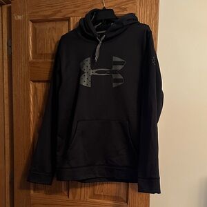 Under Armour Men's Black Hoodie with Gray Logo